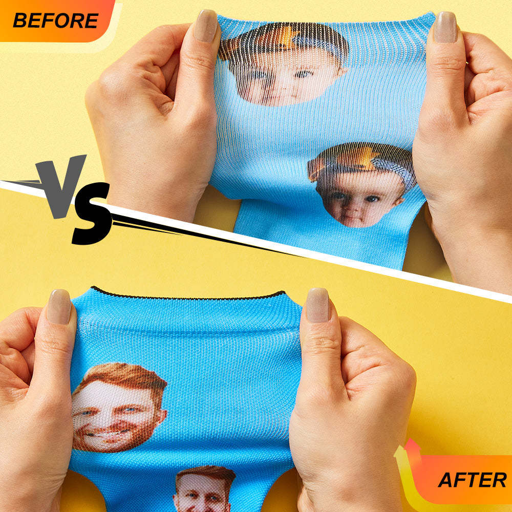Christmas Gifts , Custom Face Socks Add Name And Pictures Breathable Soft Socks - Colorful