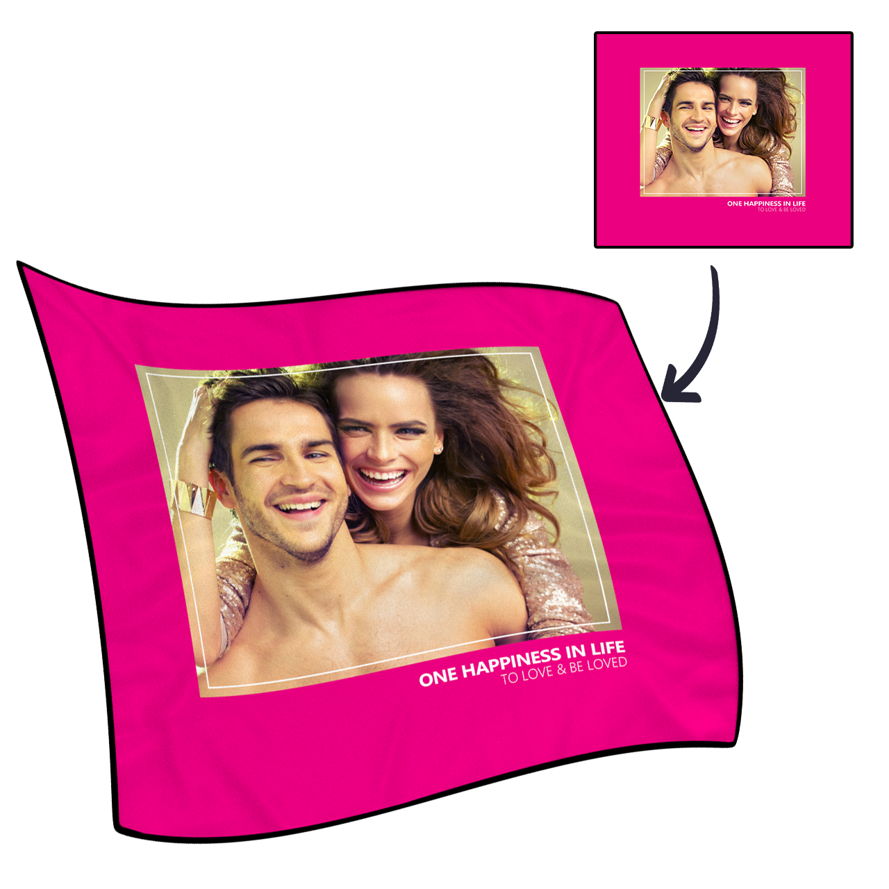 Personalized Love with 1 Photo Fleece Custom Blanket - MyFaceSocksAU