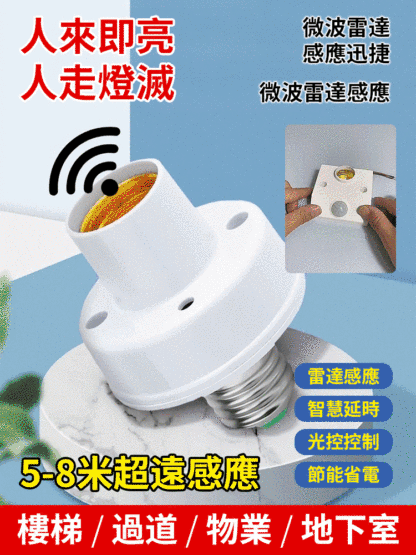 雷達人體智慧感應燈頭
