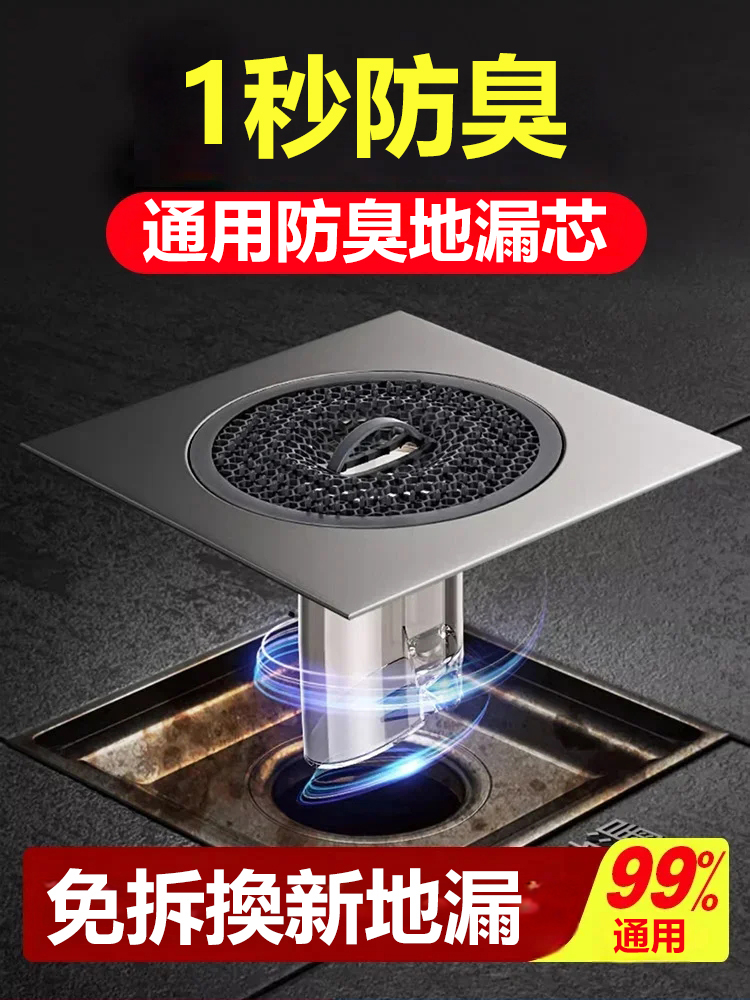 【不銹鋼面板】防臭帶蓋地漏