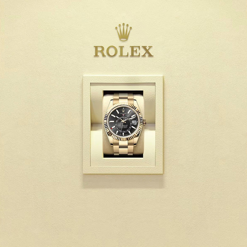 ROLEX スカイドゥエラー、ブライトブラック、オイスター、42 MM、イエローゴールド336938-最安値に挑戦中!!!
