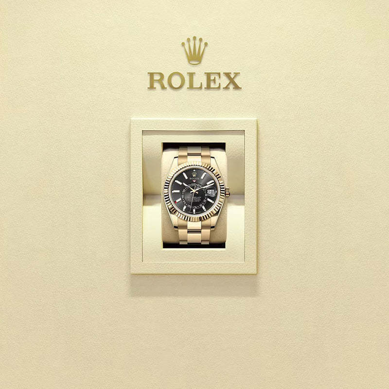 ROLEX スカイドゥエラー、ブライトブラック、オイスター、42 MM、イエローゴールド336938-最安値に挑戦中!!!