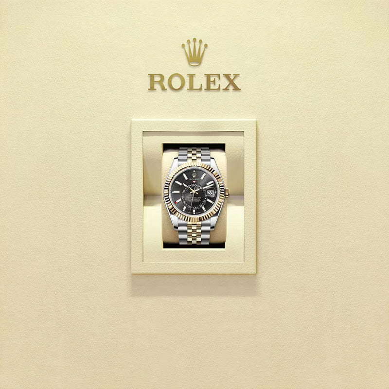 ROLEX スカイドゥエラー、ブライトブラック、オイスター、42 MM、オイスタースチール＆イエローゴールド 336933-最安値に挑戦中!!!