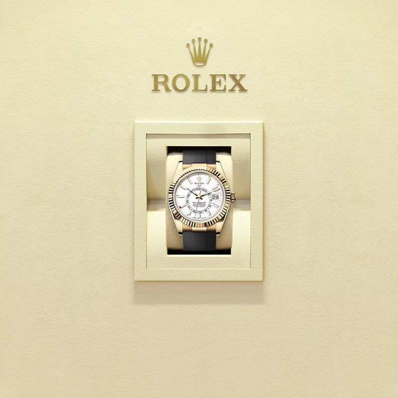 ROLEX スカイドゥエラー、ホワイト、オイスター、42 MM、イエローゴールド336238-最安値に挑戦中!!!