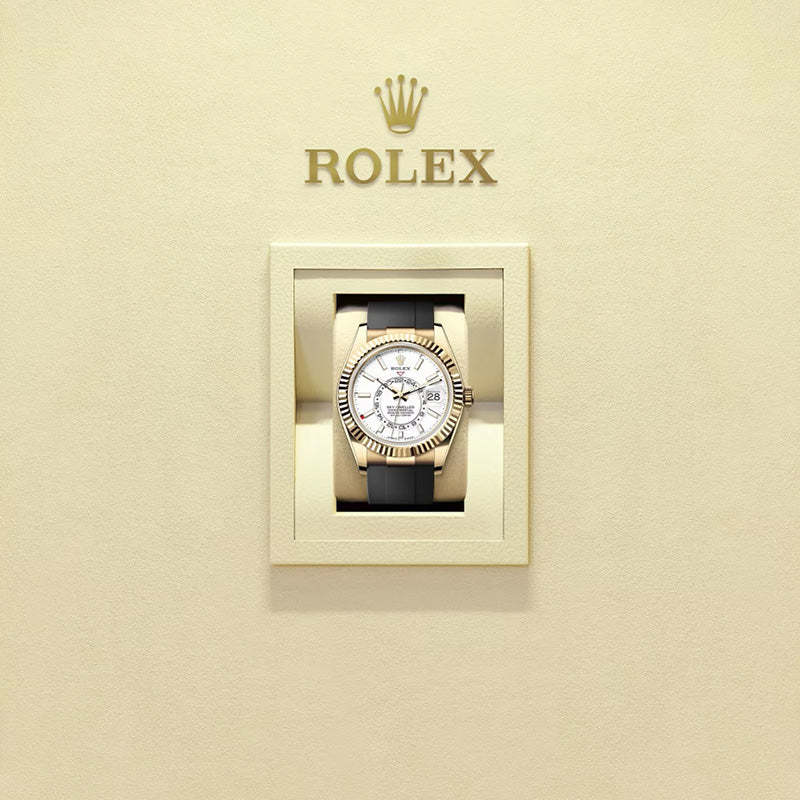 ROLEX スカイドゥエラー、ホワイト、オイスター、42 MM、イエローゴールド336238-最安値に挑戦中!!!