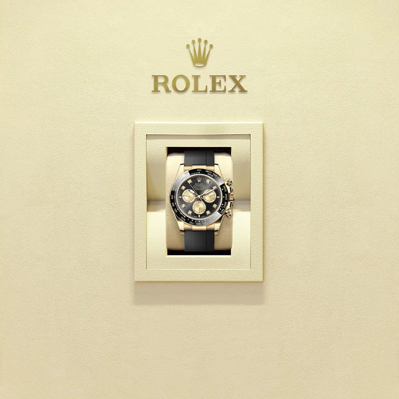 ROLEX  コスモグラフ デイトナ、ダイヤモンド入りブライトブラック＆ゴールデン、オイスター、40 MM、イエローゴールド126518LN-最安値に挑戦中!!!