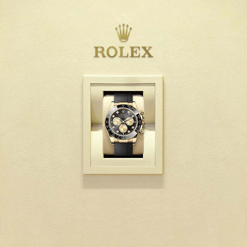 ROLEX  コスモグラフ デイトナ、ダイヤモンド入りブライトブラック＆ゴールデン、オイスター、40 MM、イエローゴールド126518LN-最安値に挑戦中!!!