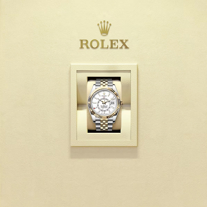 ROLEX スカイドゥエラー、ホワイト、オイスター、42 MM、オイスタースチール＆イエローゴールド336933-最安値に挑戦中!!!