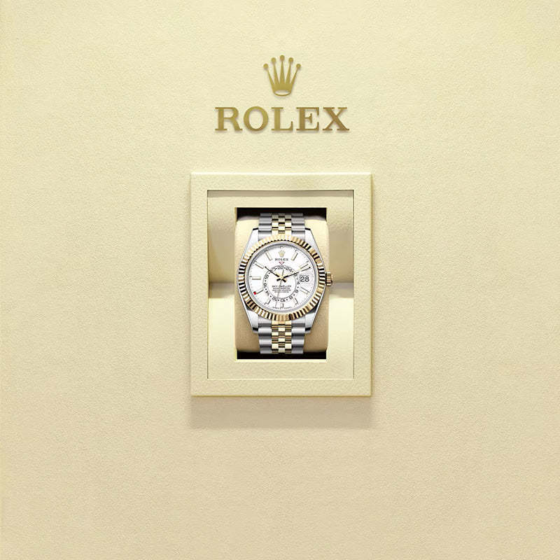 ROLEX スカイドゥエラー、ホワイト、オイスター、42 MM、オイスタースチール＆イエローゴールド336933-最安値に挑戦中!!!