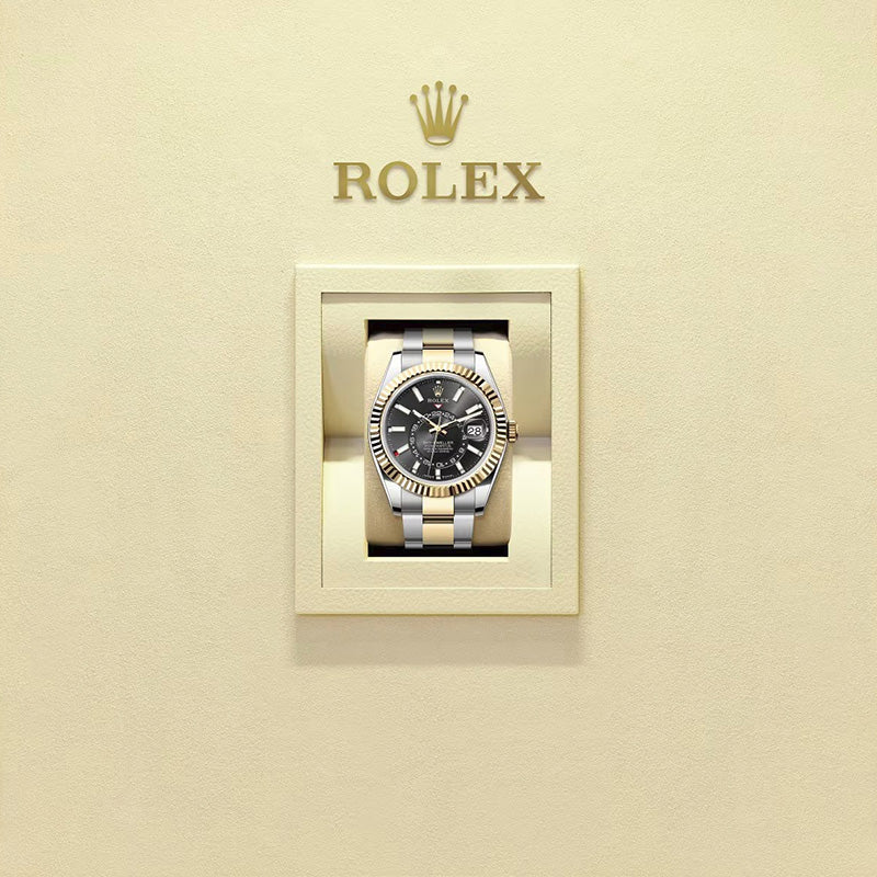 ROLEX スカイドゥエラー、ブライトブラック、オイスター、42 MM、オイスタースチール＆イエローゴールド336933-最安値に挑戦中!!!