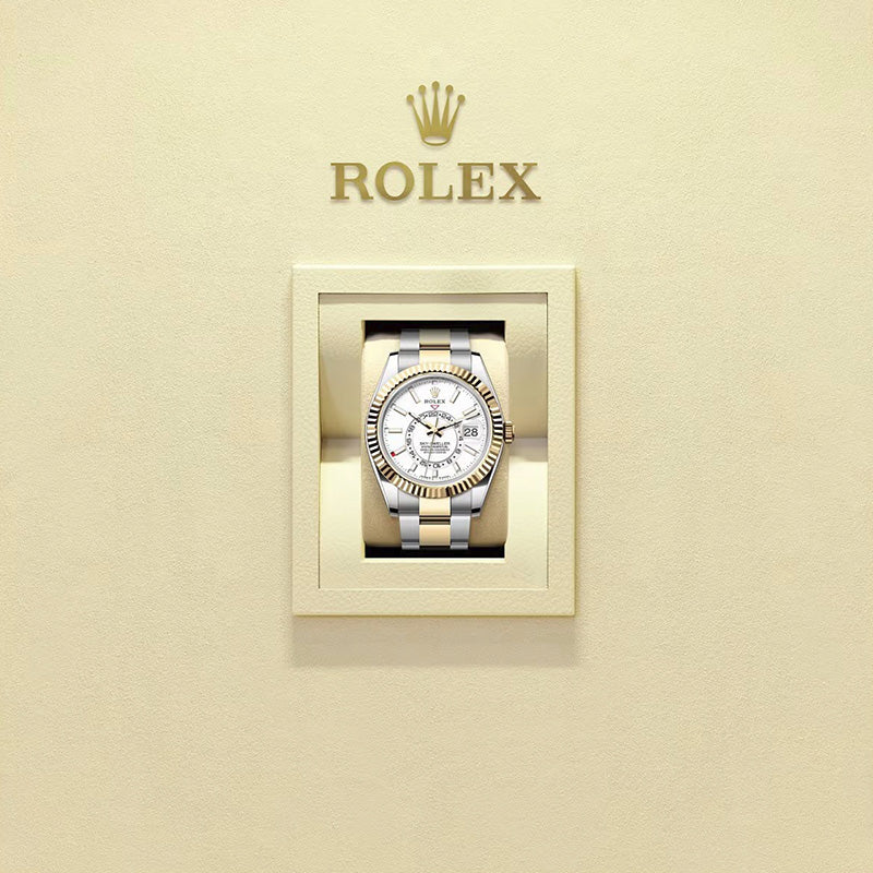 ROLEX スカイドゥエラー、ホワイト、オイスター、42 MM、オイスタースチール＆イエローゴールド336933-最安値に挑戦中!!!