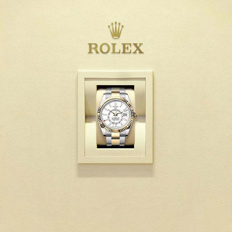 ROLEX スカイドゥエラー、ホワイト、オイスター、42 MM、オイスタースチール＆イエローゴールド336933-最安値に挑戦中!!!
