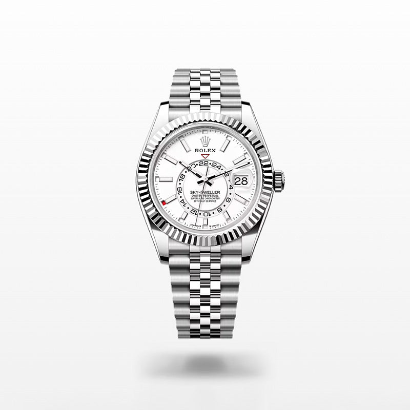 ROLEX スカイドゥエラー、ホワイト、オイスター、42 MM、オイスタースチール＆ホワイトゴールド336934-最安値に挑戦中!!!