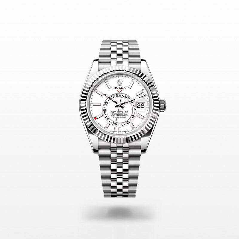 ROLEX スカイドゥエラー、ホワイト、オイスター、42 MM、オイスタースチール＆ホワイトゴールド336934-最安値に挑戦中!!!