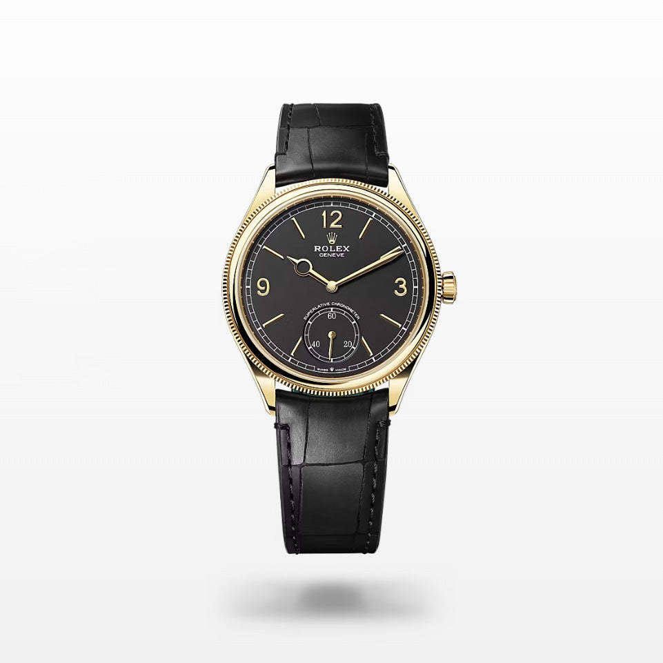 ROLEX   ブラック、39 MM、18 ct イエローゴールド、ポリッシュ仕上げ 52508-最安値に挑戦中!!!