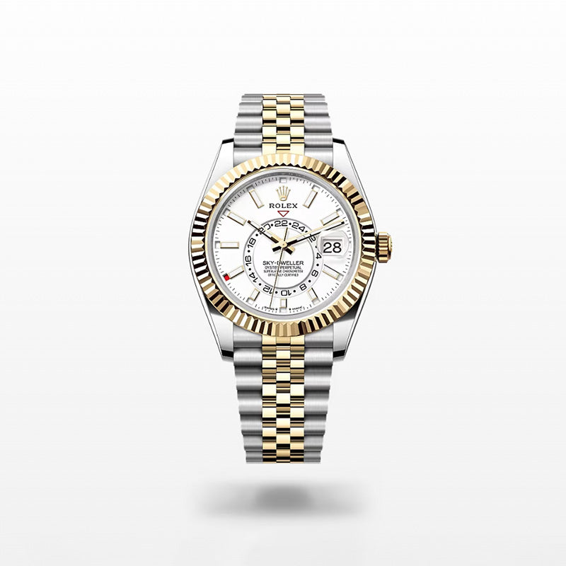 ROLEX スカイドゥエラー、ホワイト、オイスター、42 MM、オイスタースチール＆イエローゴールド336933-最安値に挑戦中!!!