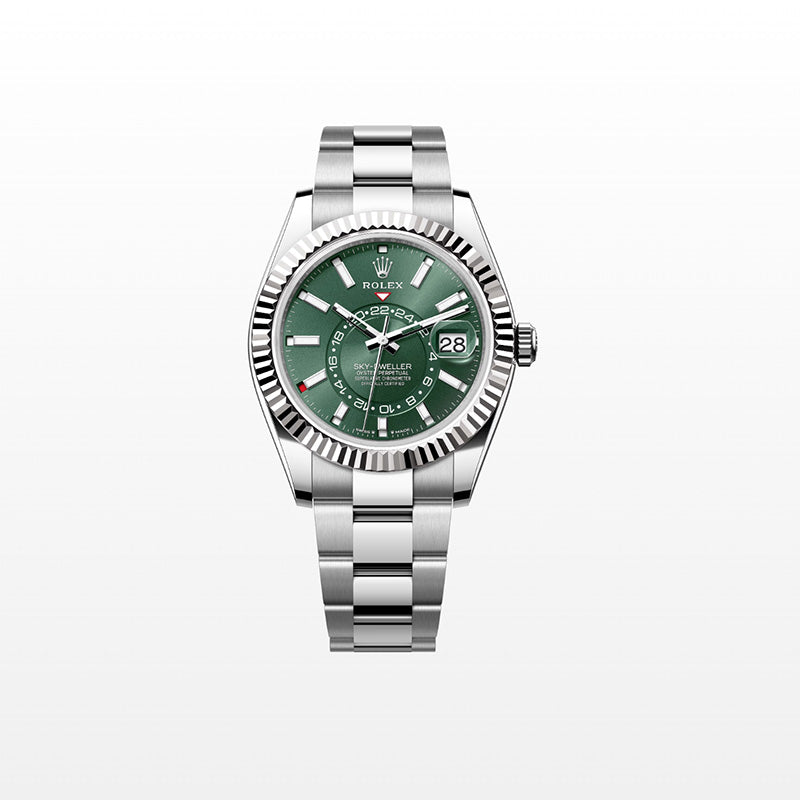 ROLEX スカイドゥエラー、ミントグリーン、オイスター、42 MM、オイスタースチール＆ホワイトゴールド336934-最安値に挑戦中!!!