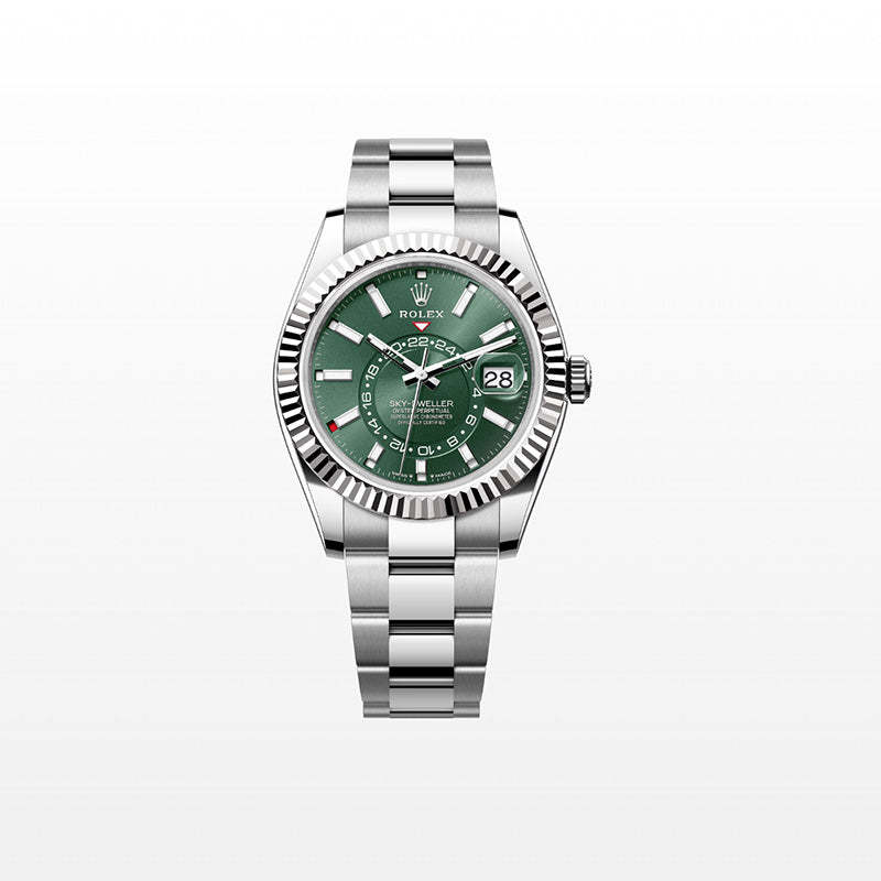 ROLEX スカイドゥエラー、ミントグリーン、オイスター、42 MM、オイスタースチール＆ホワイトゴールド336934-最安値に挑戦中!!!