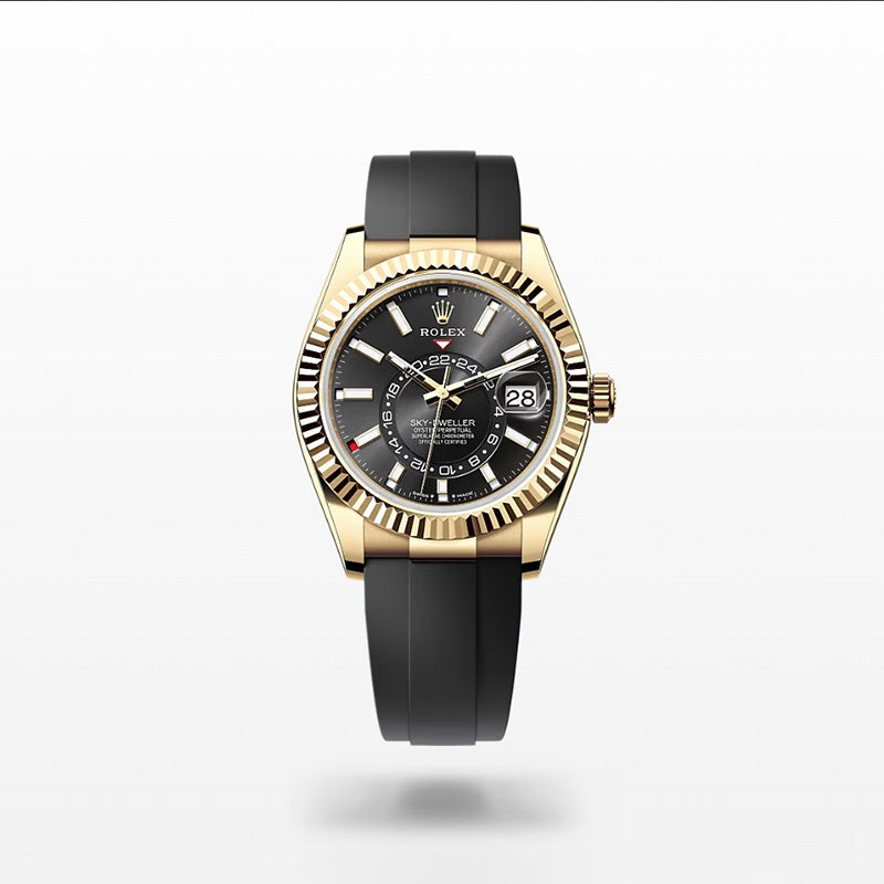 ROLEX  スカイドゥエラー、ブライトブラック、オイスター、42 MM、イエローゴールド336238-最安値に挑戦中!!!