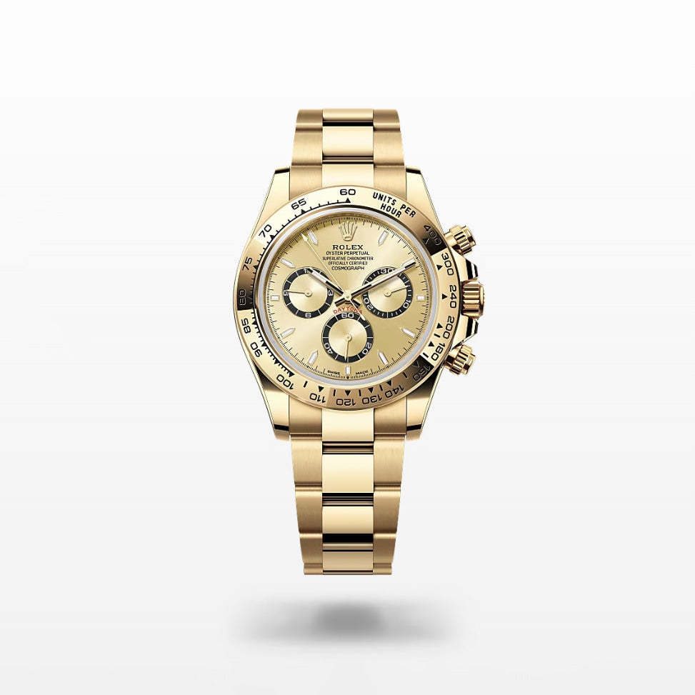 ROLEX  コスモグラフ デイトナ、ゴールデン カウンターリング、ブラック、オイスター、40 MM、イエローゴールド126508-最安値に挑戦中!!!