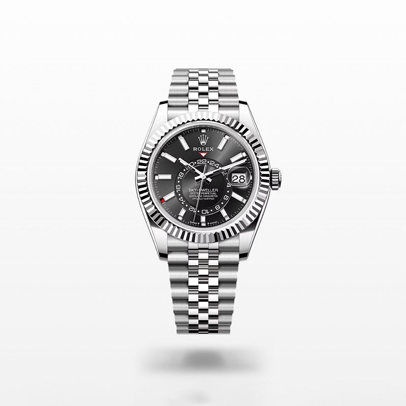 ROLEX スカイドゥエラー、ブライトブラック、オイスター、42 MM、オイスタースチール＆ホワイトゴールド336934-最安値に挑戦中!!!