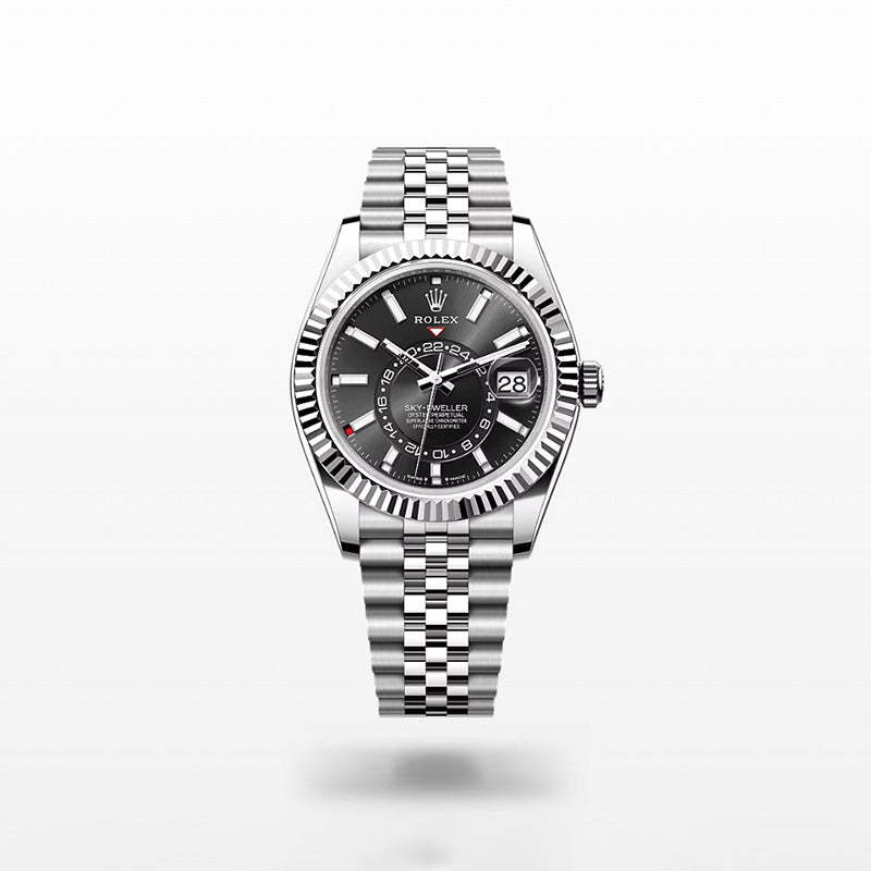 ROLEX スカイドゥエラー、ブライトブラック、オイスター、42 MM、オイスタースチール＆ホワイトゴールド336934-最安値に挑戦中!!!