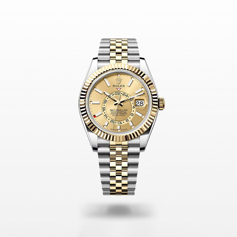 ROLEX スカイドゥエラー、シャンパンカラー、オイスター、42 MM、オイスタースチール＆イエローゴールド336933-最安値に挑戦中!!!