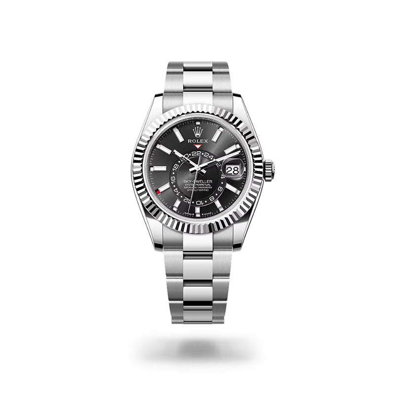 ROLEX スカイドゥエラー、ブライトブラック、オイスター、42 MM、オイスタースチール＆ホワイトゴールド336934-最安値に挑戦中!!!