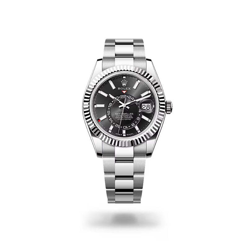 ROLEX スカイドゥエラー、ブライトブラック、オイスター、42 MM、オイスタースチール＆ホワイトゴールド336934-最安値に挑戦中!!!