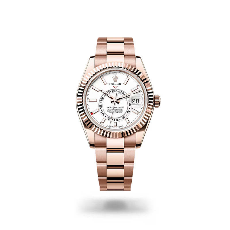 ROLEX スカイドゥエラー、ホワイト、オイスター、42 MM、エバーローズゴールド336935-最安値に挑戦中!!!