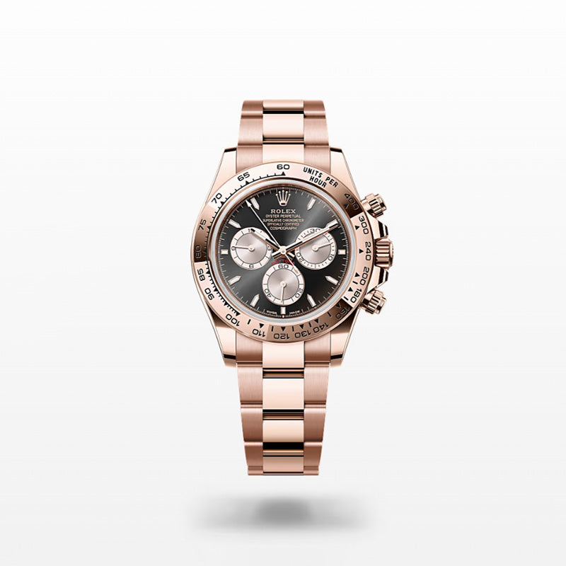 ROLEX  コスモグラフ デイトナ、ブライトブラック＆サンダスト、オイスター、40 MM、エバーローズゴールド126505-最安値に挑戦中!!!