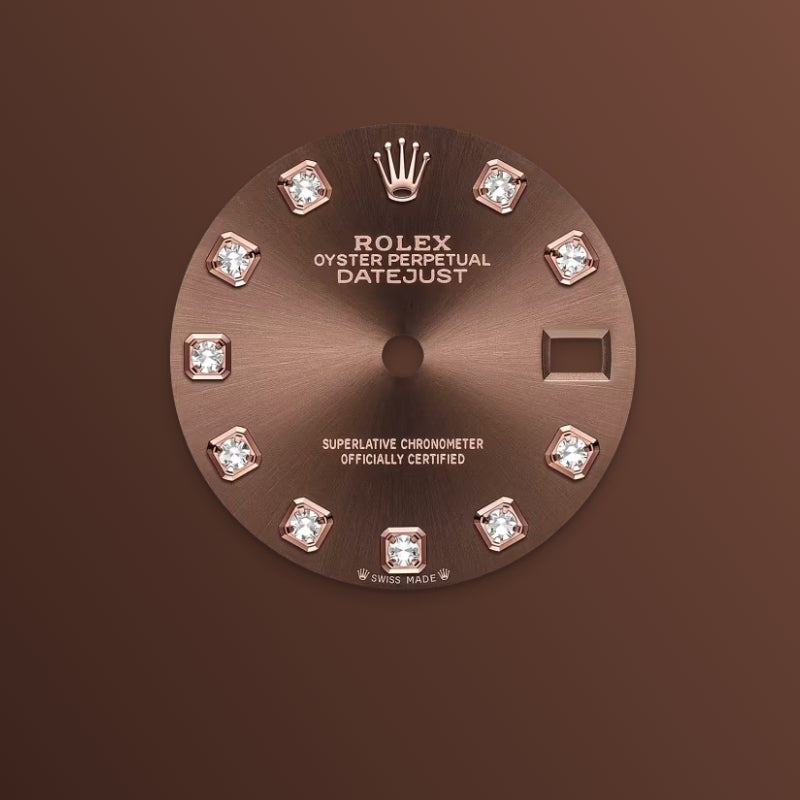 ROLEX   レディ デイトジャスト、ダイヤモンド入りチョコレート、オイスター、28 MM、エバーローズゴールド279175-最安値に挑戦中!!!