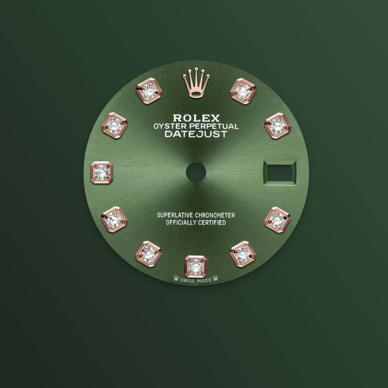 ROLEX   レディ デイトジャスト、ダイヤモンド入りオリーブグリーン、オイスター、28 MM、エバーローズゴールド279175-最安値に挑戦中!!!