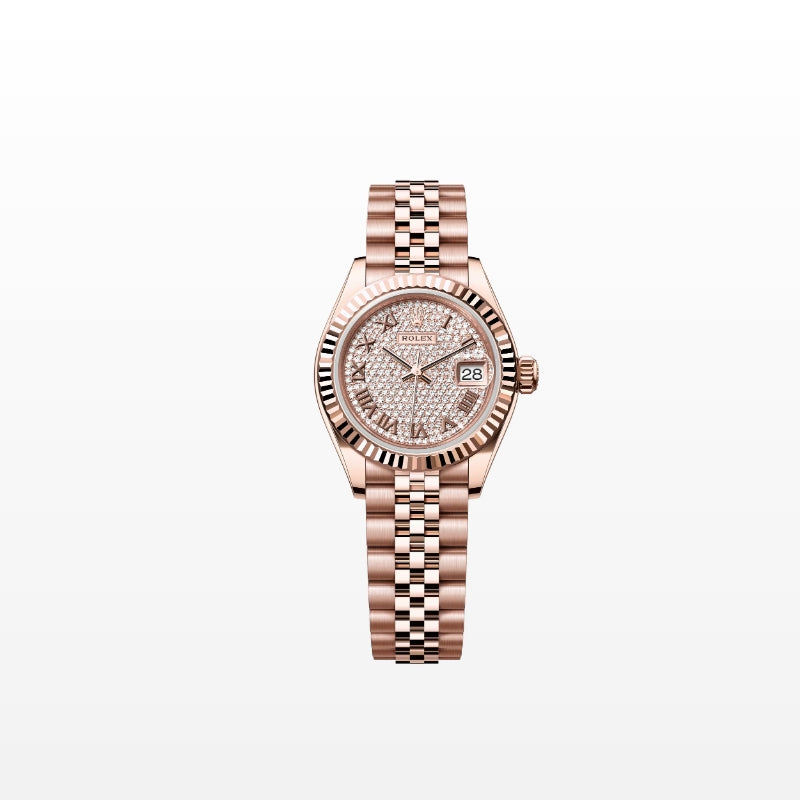 ROLEX   レディ デイトジャスト、パヴェダイヤモンド入り、オイスター、28 MM、エバーローズゴールド279175-最安値に挑戦中!!!