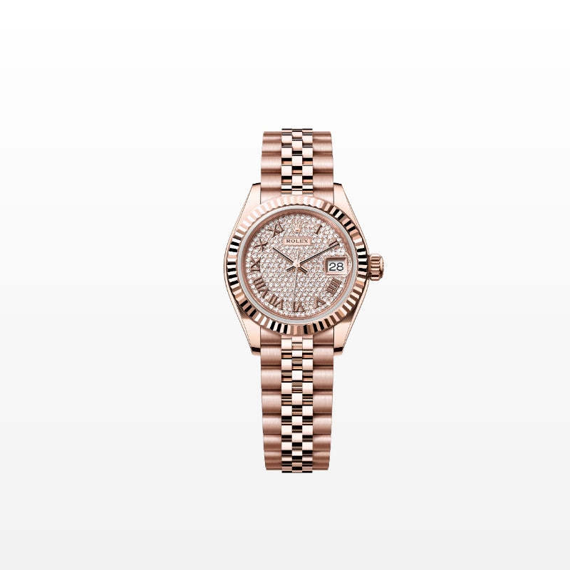ROLEX   レディ デイトジャスト、パヴェダイヤモンド入り、オイスター、28 MM、エバーローズゴールド279175-最安値に挑戦中!!!