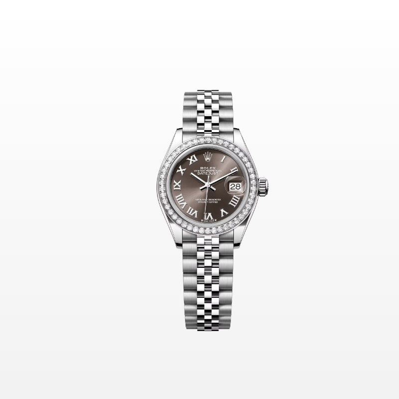 ROLEX   レディ デイトジャスト、ダークグレー、オイスター、28 MM、オイスタースチール＆ホワイトゴールド、ダイヤモンド279384RBR-最安値に挑戦中!!!