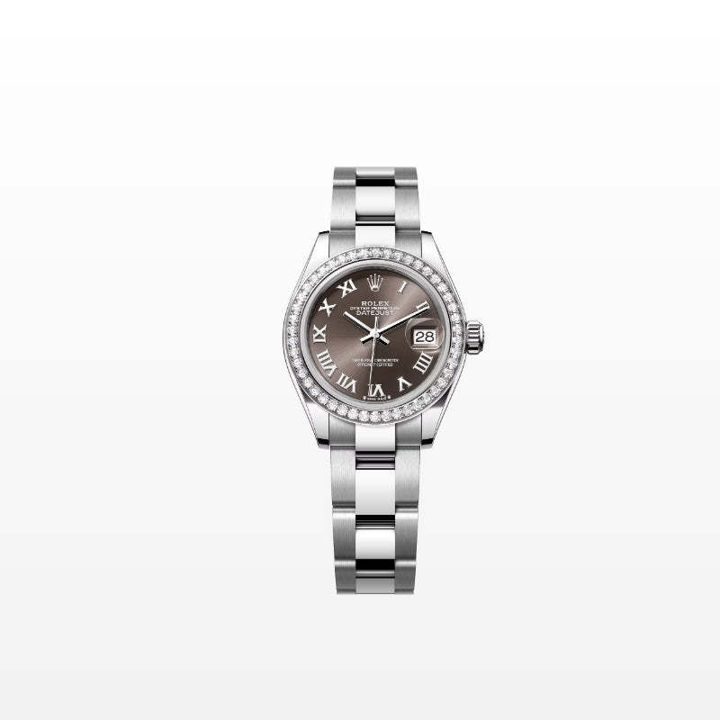 ROLEX   レディ デイトジャスト、ダークグレー、オイスター、28 MM、オイスタースチール＆ホワイトゴールド、ダイヤモンド279384RBR-最安値に挑戦中!!!