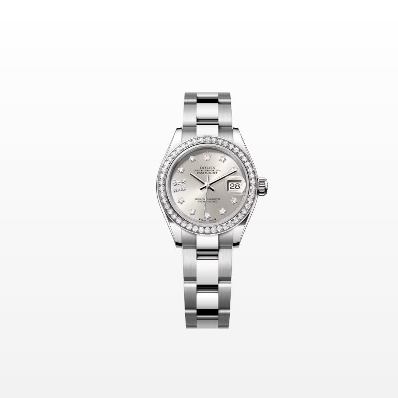 ROLEX   レディ デイトジャスト、ダイヤモンド入りシルバー、オイスター、28 MM、オイスタースチール＆ホワイトゴールド、ダイヤモンド279384RBR-最安値に挑戦中!!!