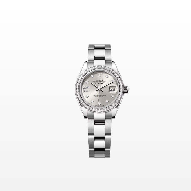 ROLEX   レディ デイトジャスト、ダイヤモンド入りシルバー、オイスター、28 MM、オイスタースチール＆ホワイトゴールド、ダイヤモンド279384RBR-最安値に挑戦中!!!