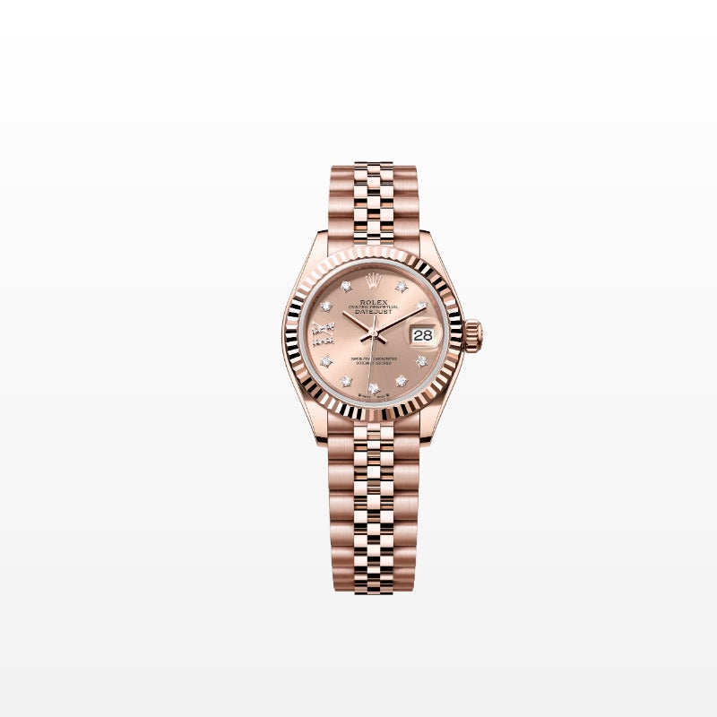 ROLEX   レディ デイトジャスト、ダイヤモンド入りロゼカラー、オイスター、28 MM、エバーローズゴールド279175-最安値に挑戦中!!!