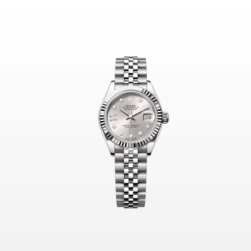ROLEX   レディ デイトジャスト、ダイヤモンド入りシルバー、オイスター、28 MM、オイスタースチール＆ホワイトゴールド279174-最安値に挑戦中!!!