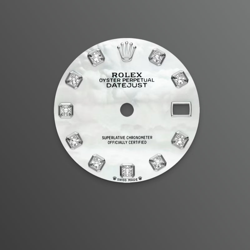 ROLEX   レディ デイトジャスト、ダイヤモンド入りホワイトマザーオブパール、オイスター、28 MM、オイスタースチール＆ホワイトゴールド279174-最安値に挑戦中!!!