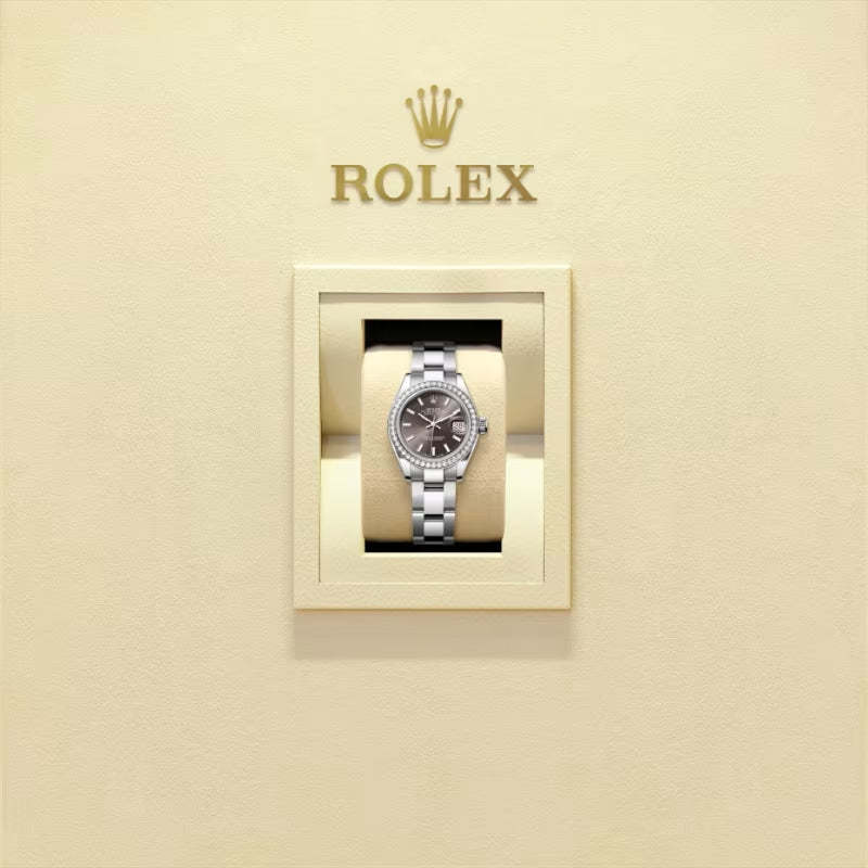ROLEX   レディ デイトジャスト、ダークグレー、オイスター、28 MM、オイスタースチール＆ホワイトゴールド、ダイヤモンド279384RBR-最安値に挑戦中!!!