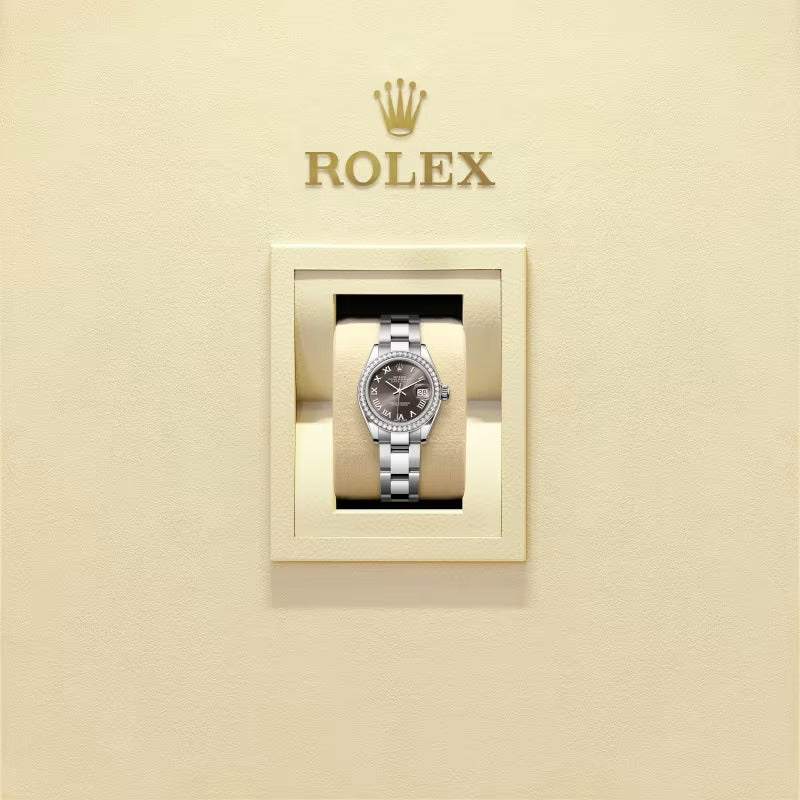 ROLEX   レディ デイトジャスト、ダークグレー、オイスター、28 MM、オイスタースチール＆ホワイトゴールド、ダイヤモンド279384RBR-最安値に挑戦中!!!