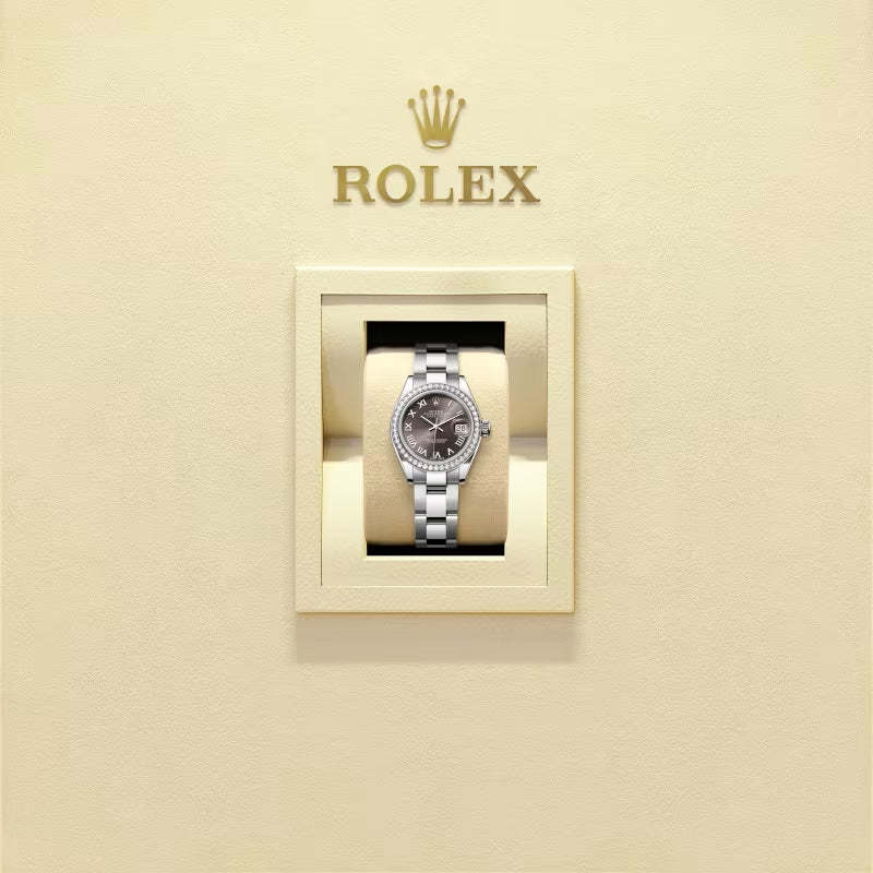 ROLEX   レディ デイトジャスト、ダークグレー、オイスター、28 MM、オイスタースチール＆ホワイトゴールド、ダイヤモンド279384RBR-最安値に挑戦中!!!