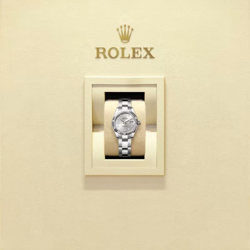 ROLEX   レディ デイトジャスト、ダイヤモンド入りシルバー、オイスター、28 MM、オイスタースチール＆ホワイトゴールド279174-最安値に挑戦中!!!