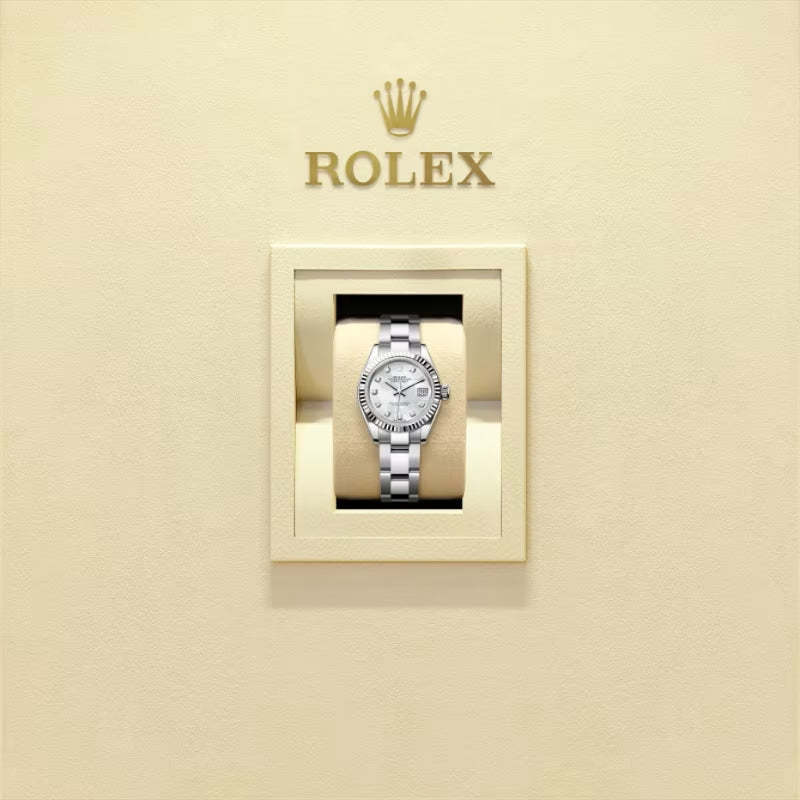 ROLEX   レディ デイトジャスト、ダイヤモンド入りホワイトマザーオブパール、オイスター、28 MM、オイスタースチール＆ホワイトゴールド279174-最安値に挑戦中!!!