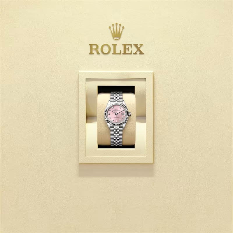 ROLEX   レディ デイトジャスト、ダイヤモンド入りピンク、オイスター、28 MM、オイスタースチール＆ホワイトゴールド279174-最安値に挑戦中!!!