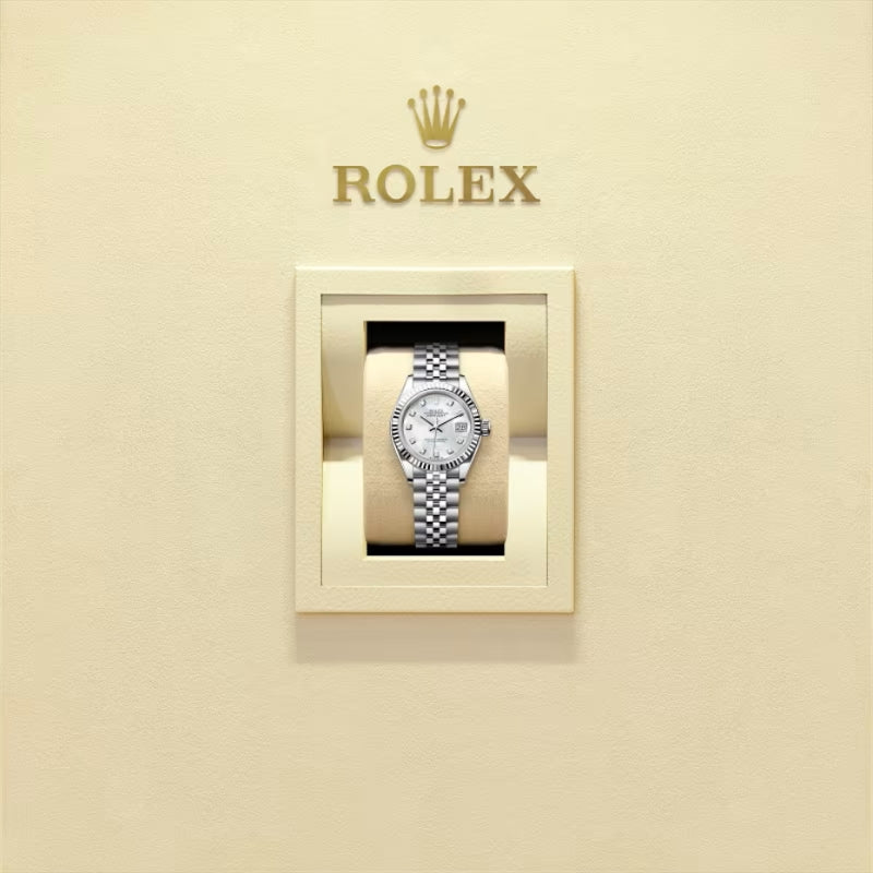 ROLEX   レディ デイトジャスト、ダイヤモンド入りホワイトマザーオブパール、オイスター、28 MM、オイスタースチール＆ホワイトゴールド279174-最安値に挑戦中!!!