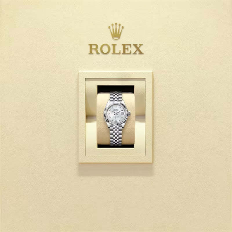 ROLEX   レディ デイトジャスト、ダイヤモンド入りホワイトマザーオブパール、オイスター、28 MM、オイスタースチール＆ホワイトゴールド279174-最安値に挑戦中!!!